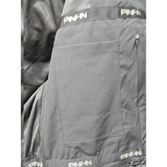 NWT Pinfin Men Windbreaker Jacket Black Size Lg Detachable Hood Zip Pockets - Picture 9 of 14